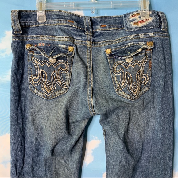 MeK Denim- Portland Bootcut Distressed Jeans 31/34 - Picture 8 of 16